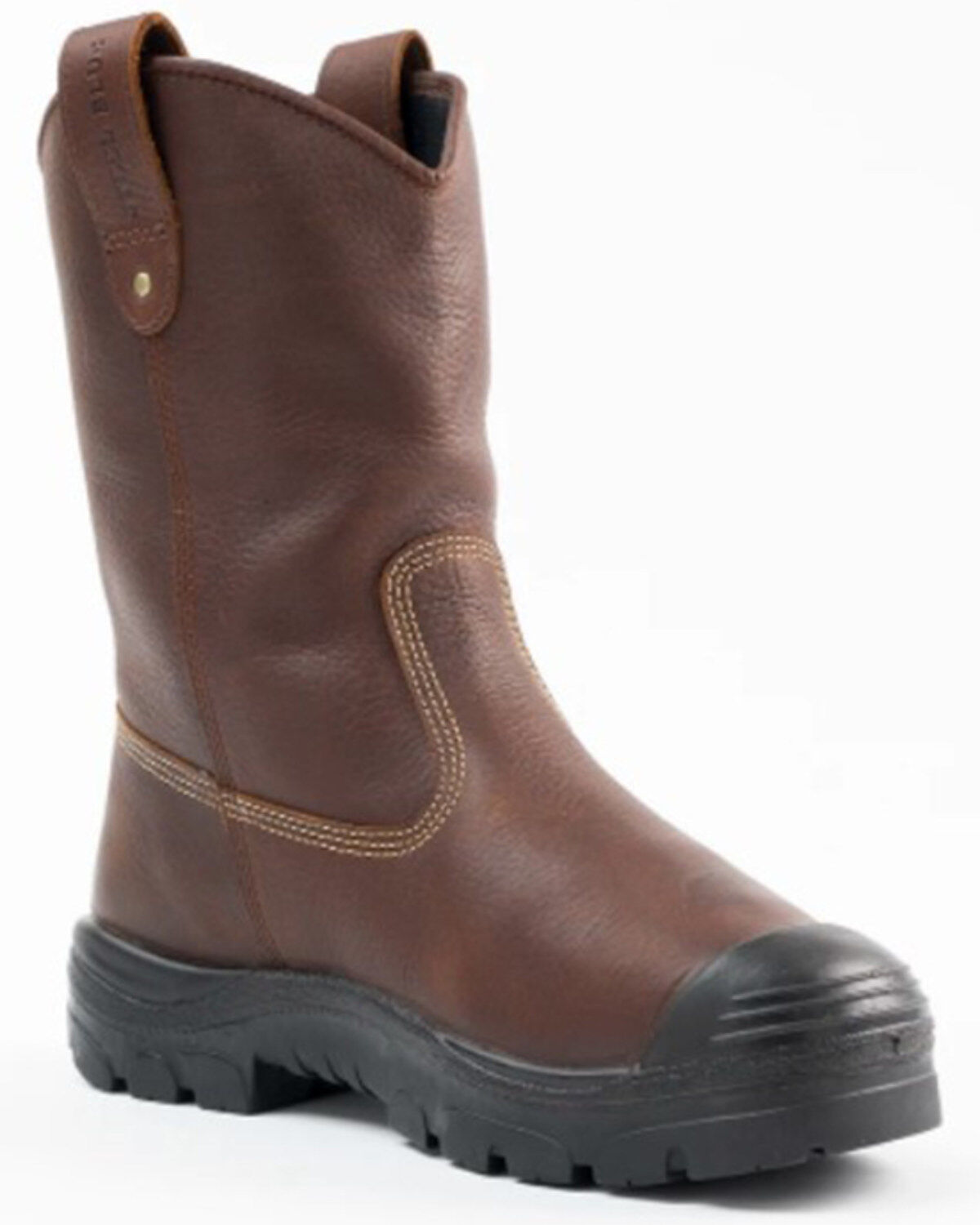 Men's Steel Blue Heeler 10" Waterproof Western Work Boots - Steel Toe