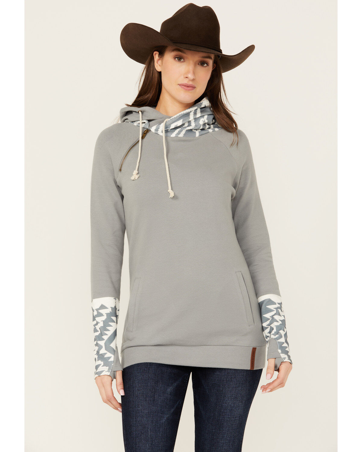 Women's Ampersand Avenue Southwestern Print Hooded Pullover