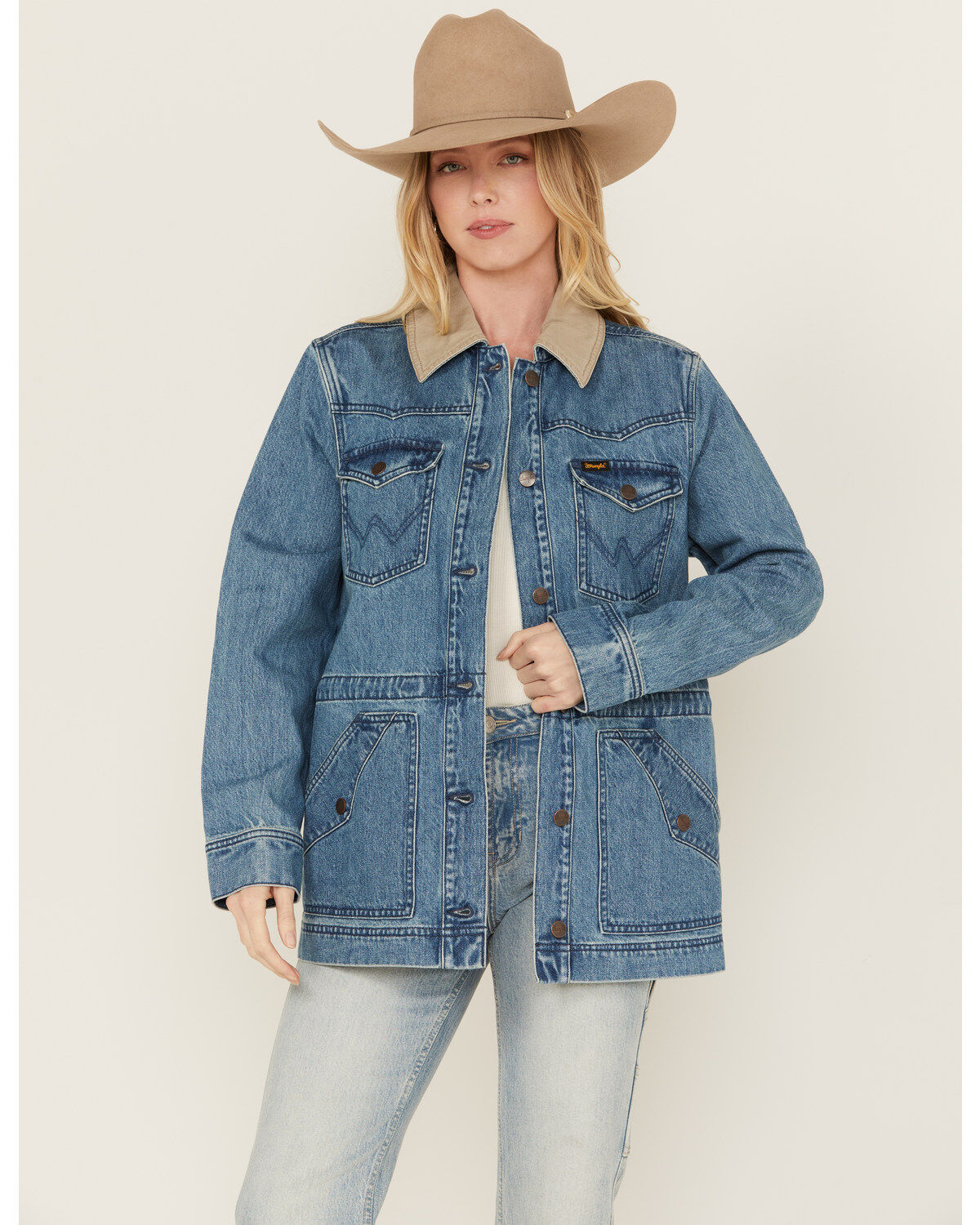 Women's Wrangler Retro Light Wash Denim Cinched Jacket
