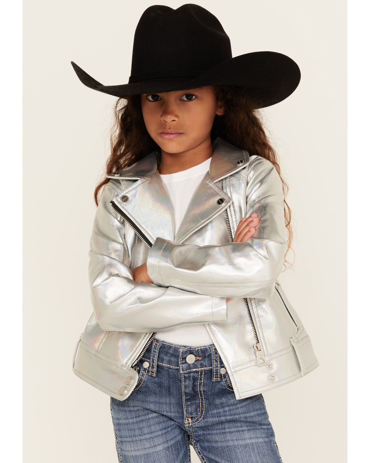Girls' Urban Republic Metallic Moto Jacket