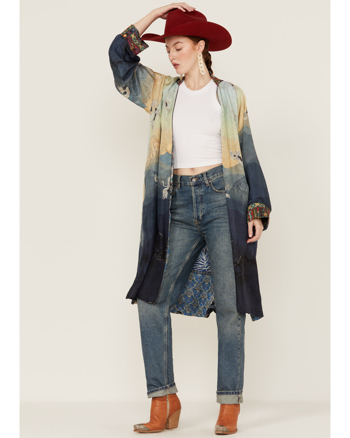 Women's Johnny Was Dew Harmony Reversible Silk Kimono