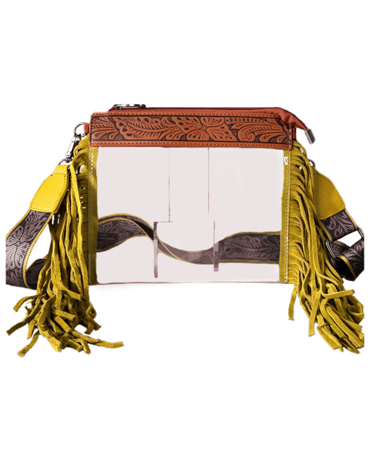 Women's Montana West Western Fringe Stadium Clear Crossbody Bag