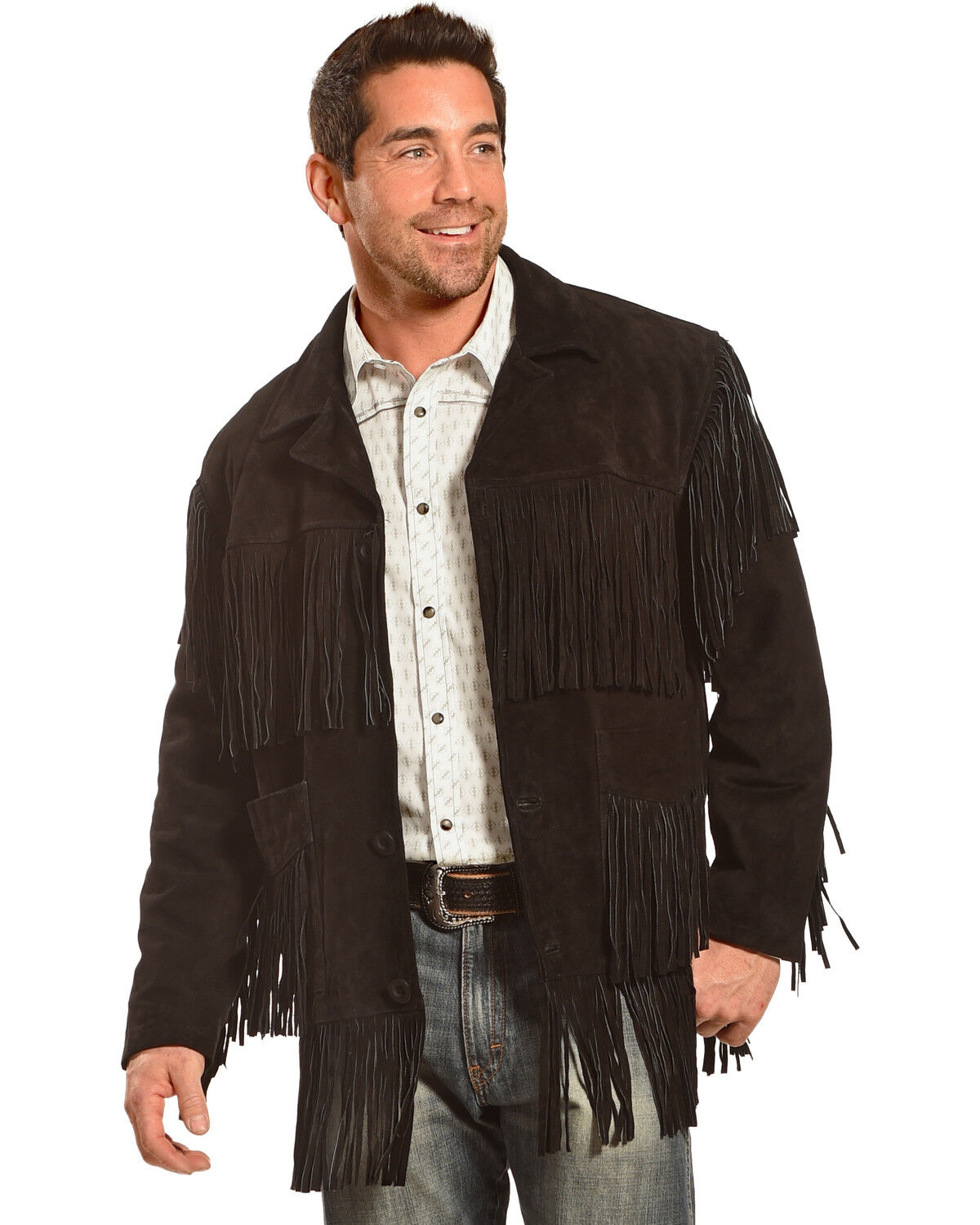 Men's Liberty Wear Suede Fringe Western Jacket