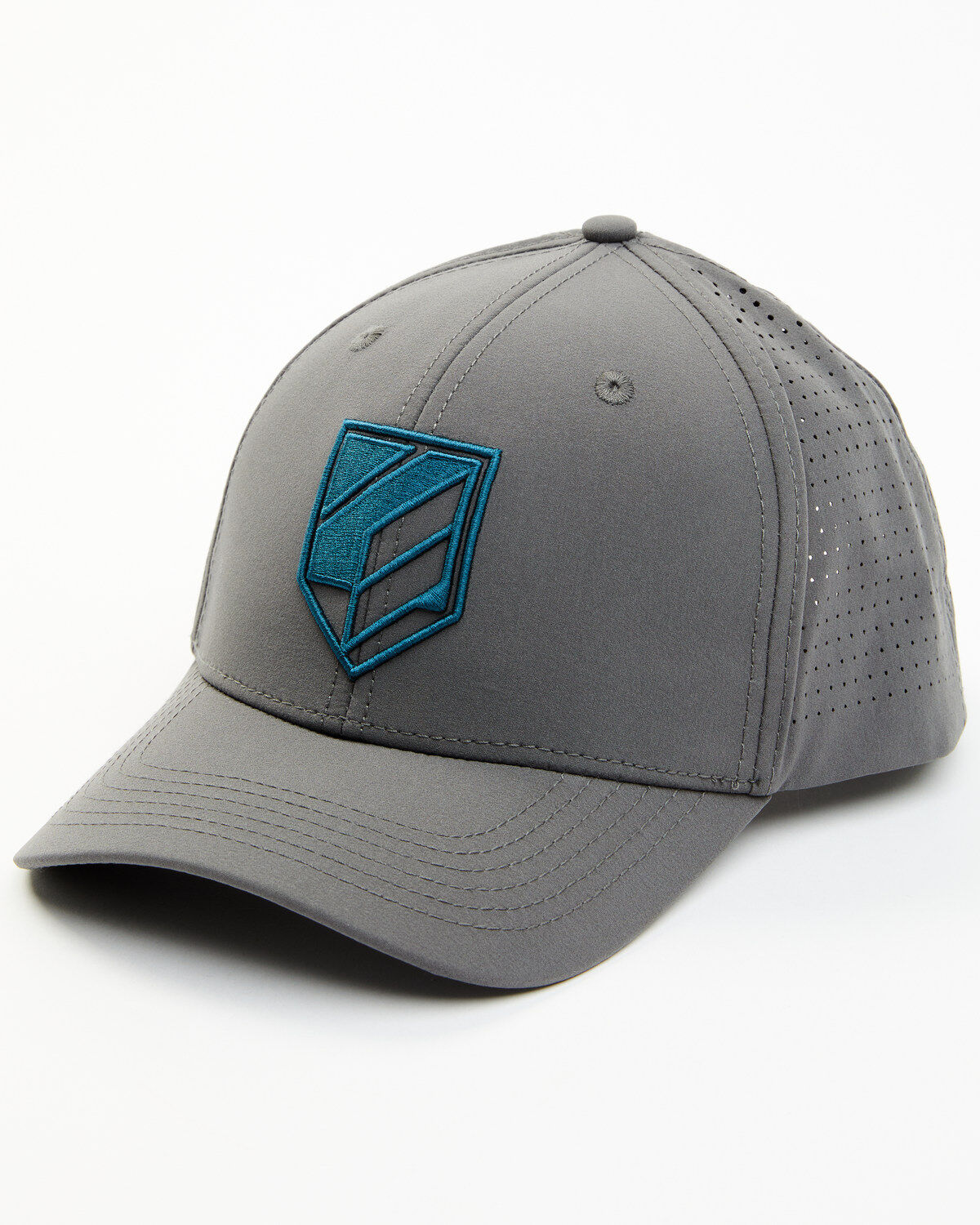 Men's RANK 45 Gray Shield Logo Ball Cap