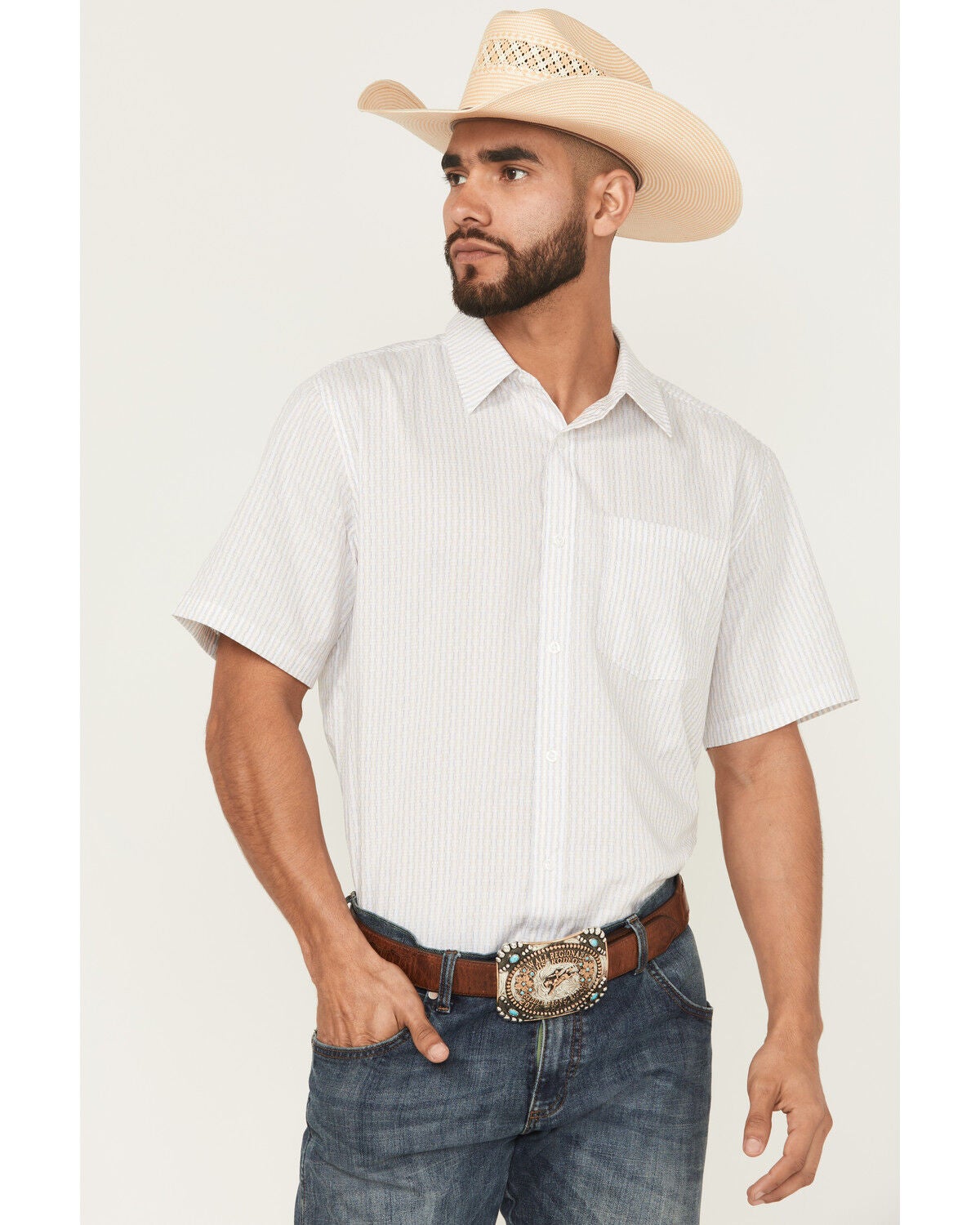 Men's Gibson Trading Co Pool Shark Geo Print Short Sleeve Button-Down
