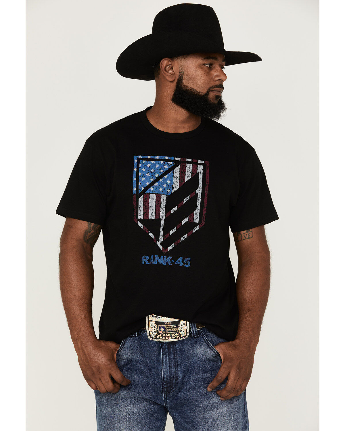Men's RANK 45 Gate Flag Logo Graphic T-Shirt