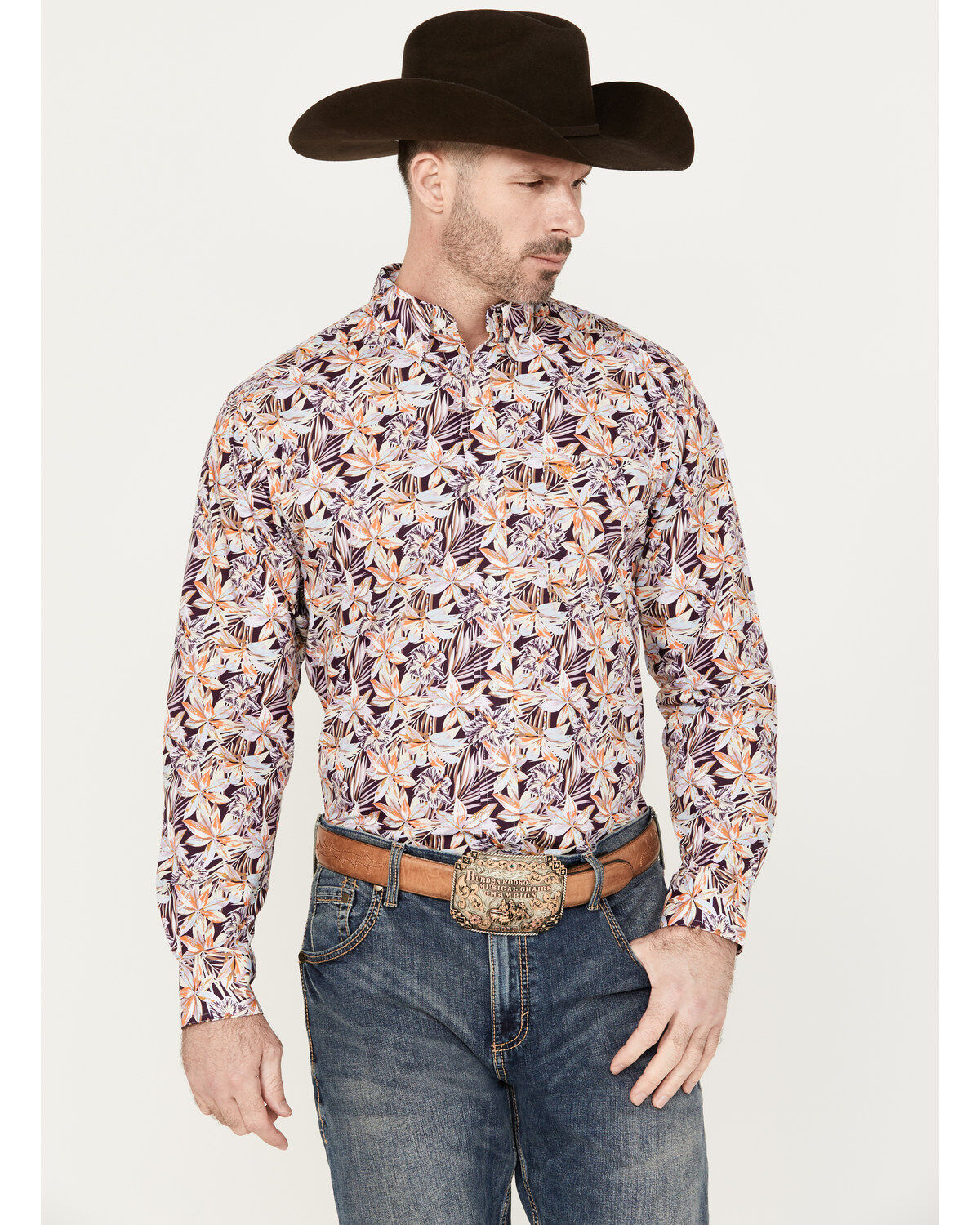 Men's Ariat Monte Print Button-Down Long Sleeve Western Shirt