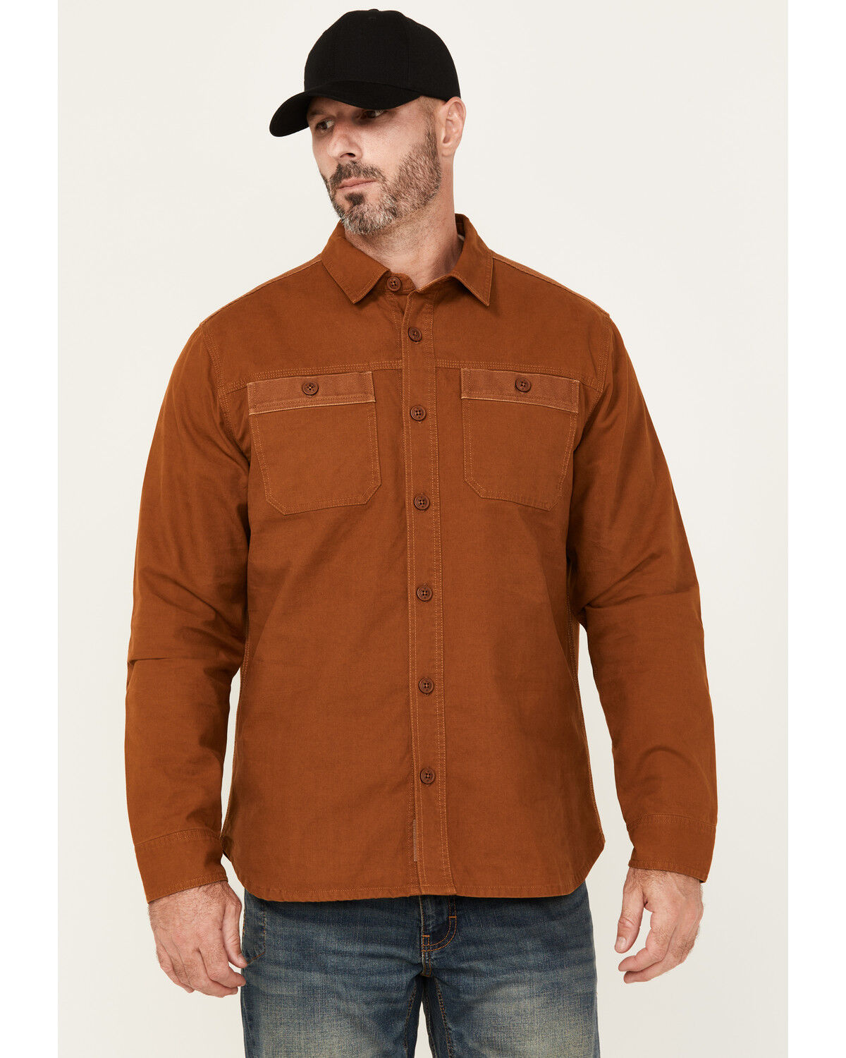 Men's Lucky Brand Workwear Solid Slub Canvas Long Sleeve Button-Down W