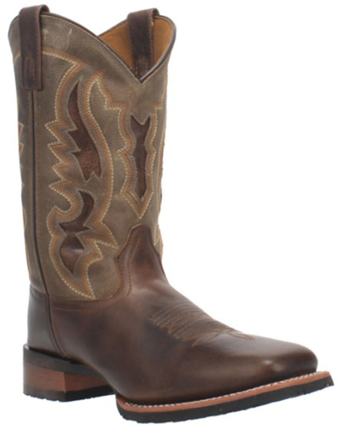 Men's Laredo Brown Western Boots - Broad Square Toe