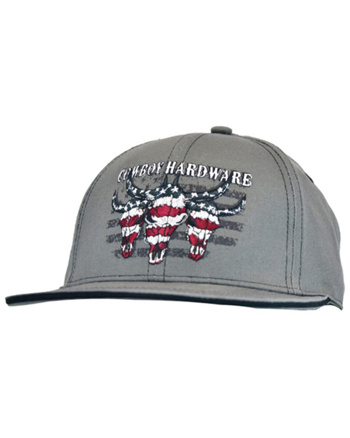Men's Cowboy Hardware Triple Flag Skull Ball Cap