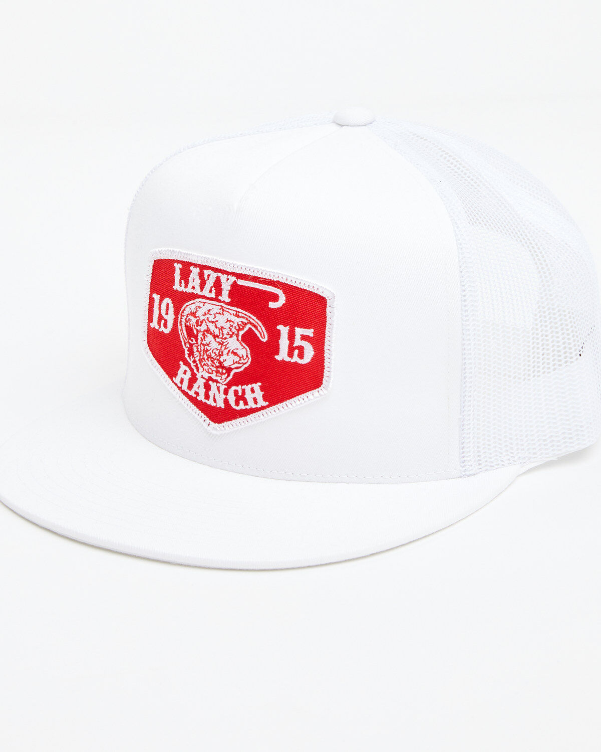 Men's Lazy J Ranch Red Ranch Logo Patch Mesh-Back Ball Cap