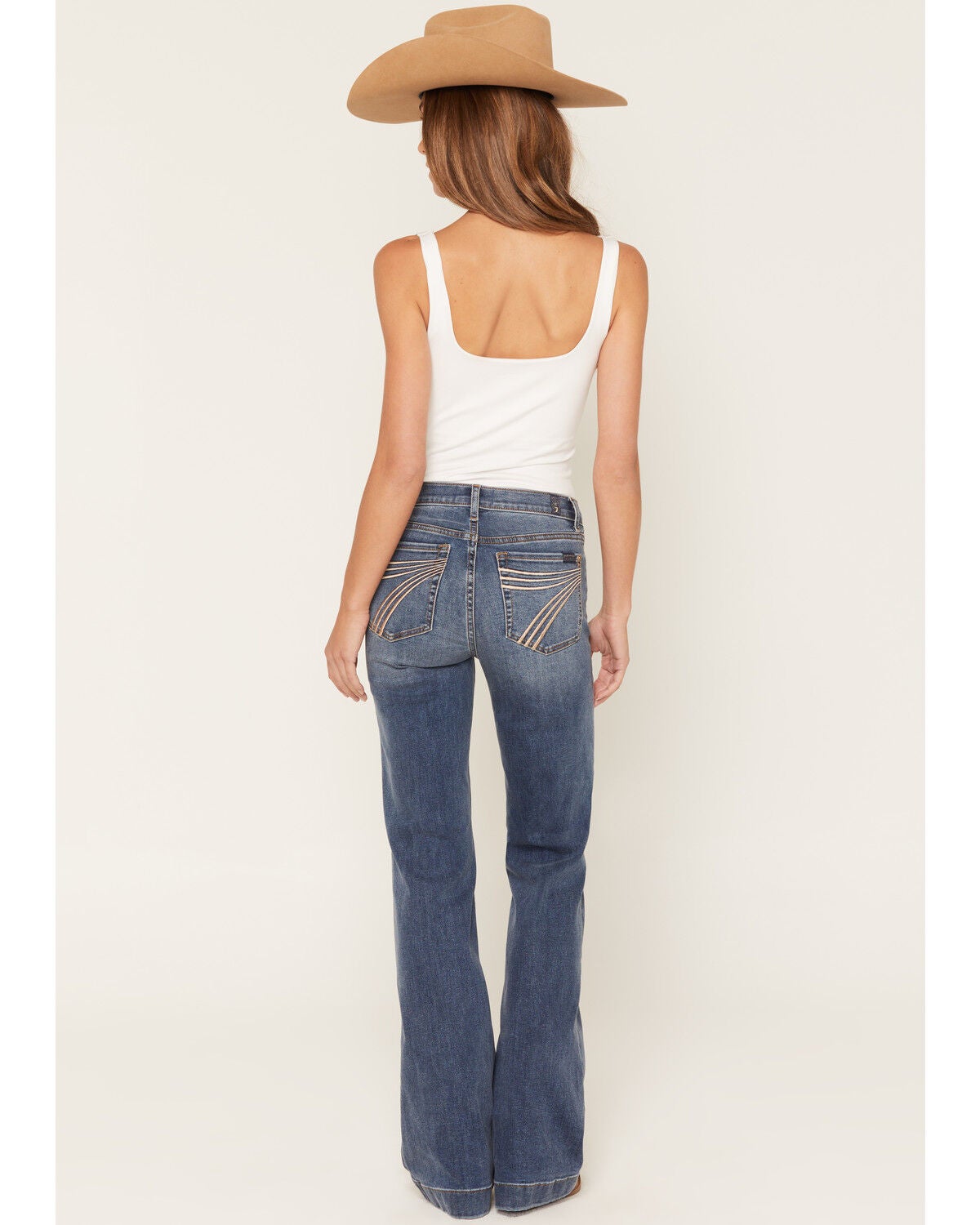 Women's 7 For All Mankind Gale Medium Wash Mid Rise Metallic Pocket 34
