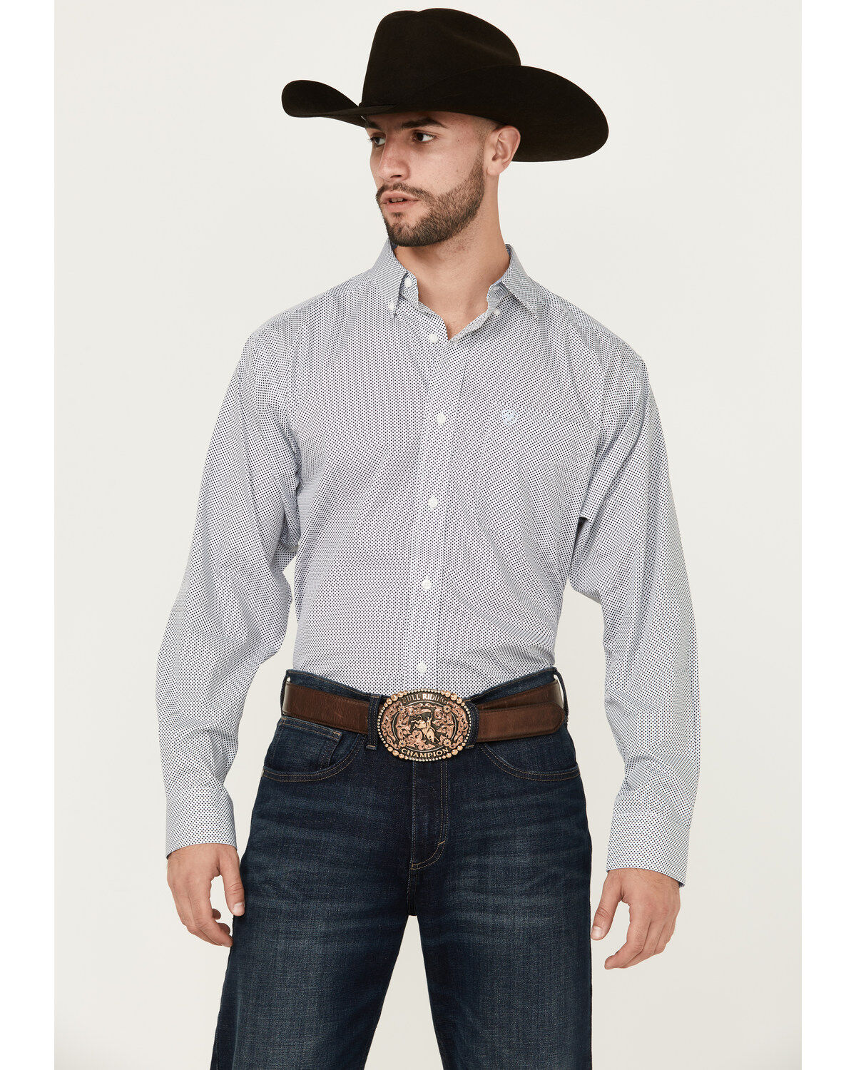 Men's Ariat Wes Geo Print Long Sleeve Button-Down Western Shirt