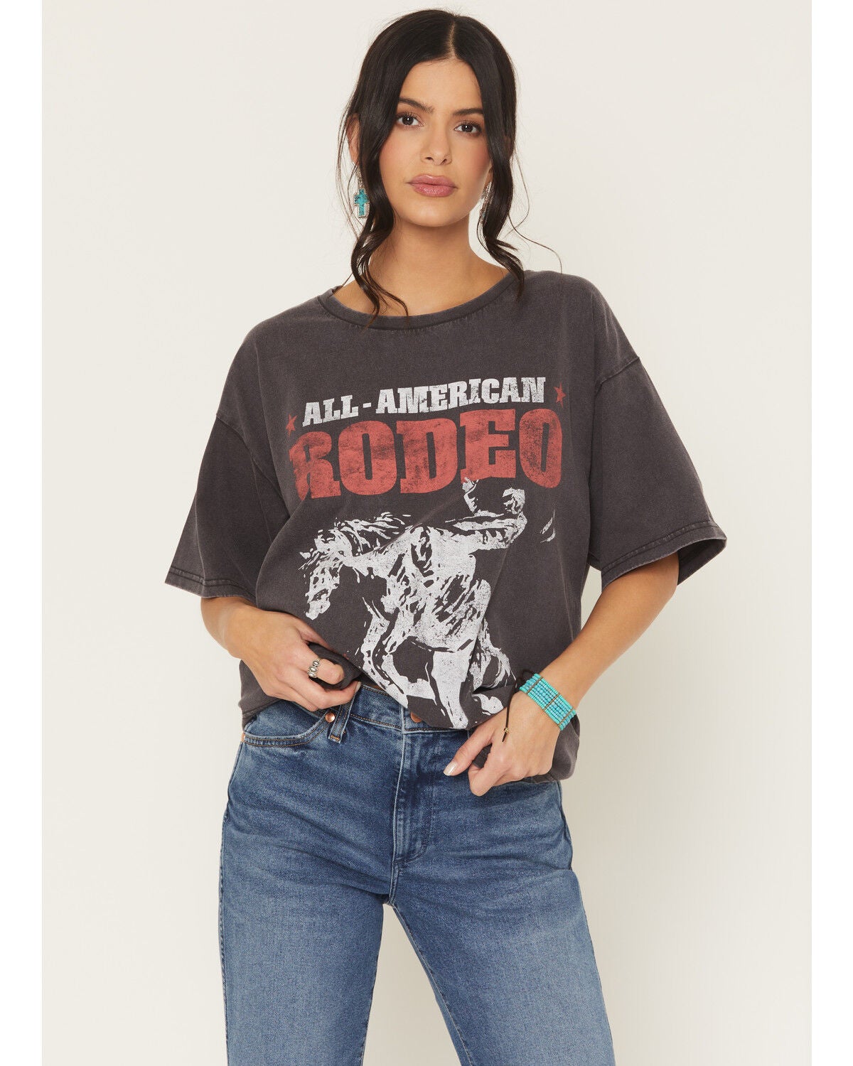 Women's Wrangler Retro Horse Rodeo Short Sleeve Graphic Tee