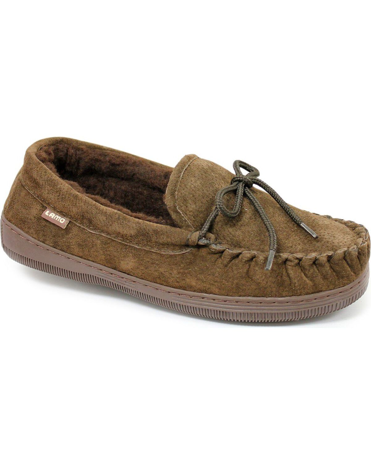 Men's Lamo Footwear Leather Moccasin Slippers - Moc Toe