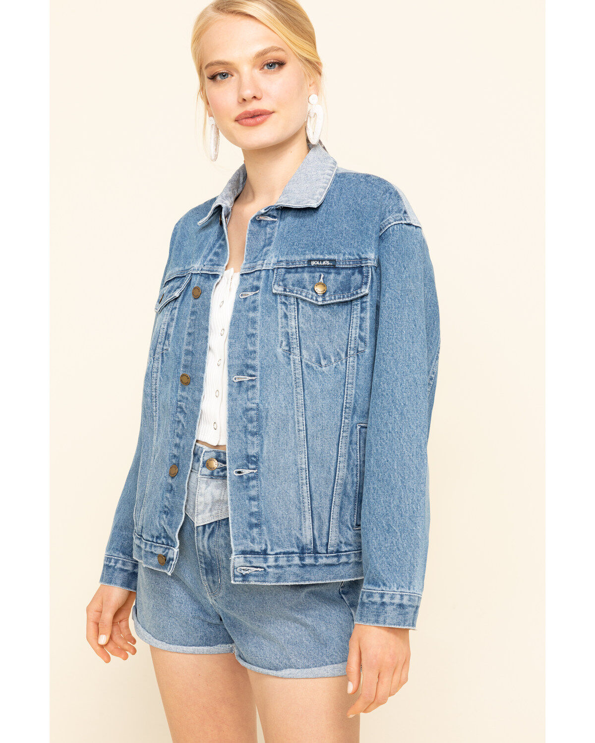 Women's Rolla's Medium Contrast Back Yoke Denim Jacket