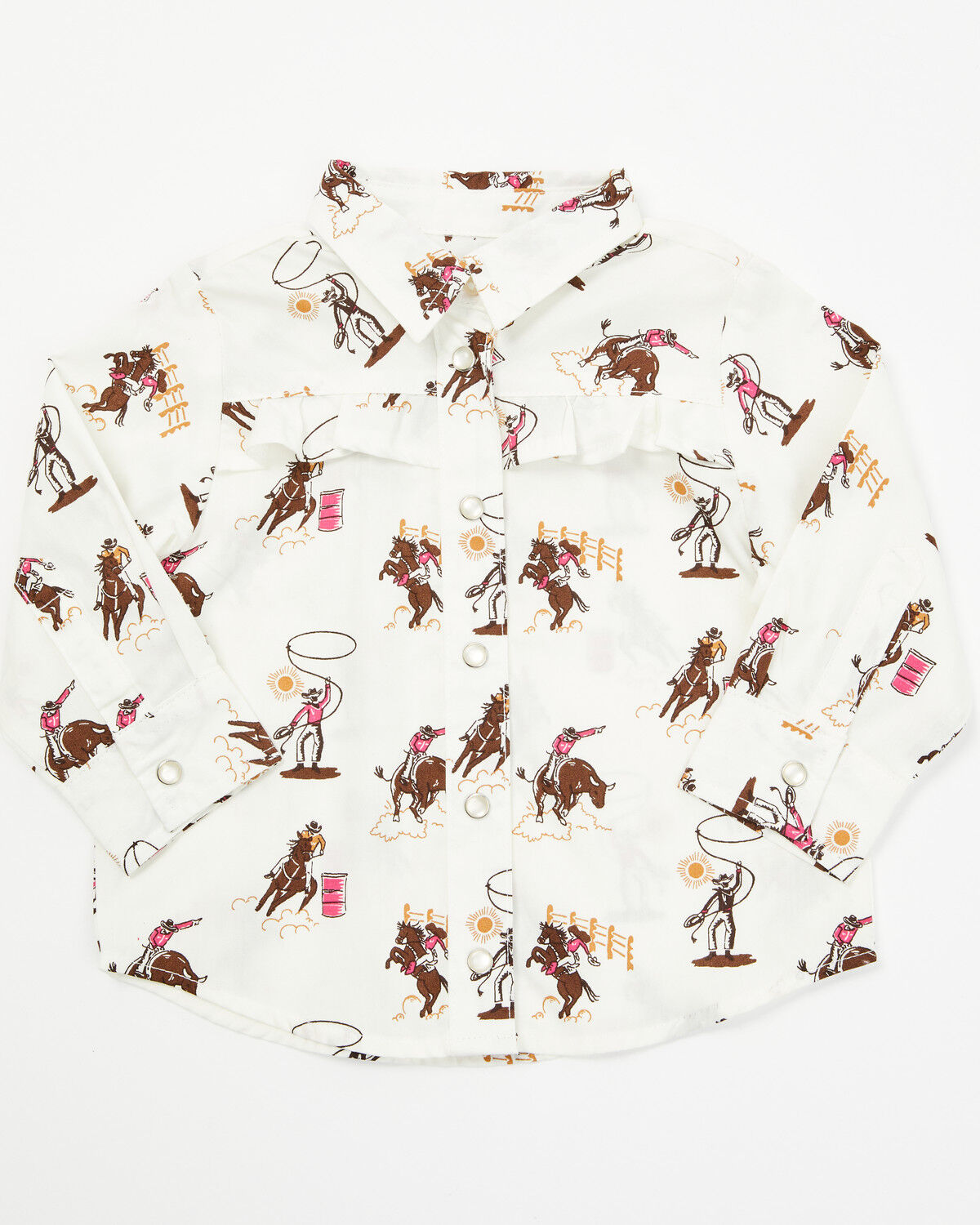 Girls' Wrangler Infant Rodeo Long Sleeve Snap Western Shirt