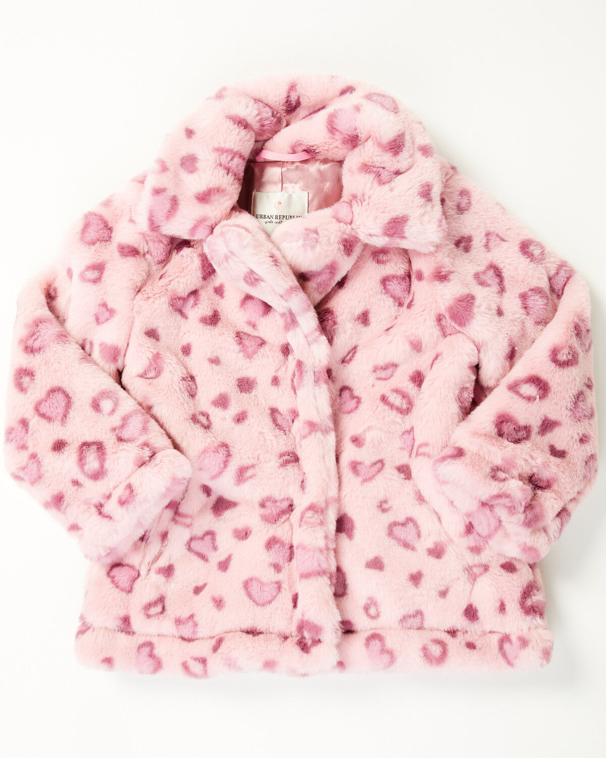 Girls' Urban Republic Infant Jaguar Print Faux Fur Jacket