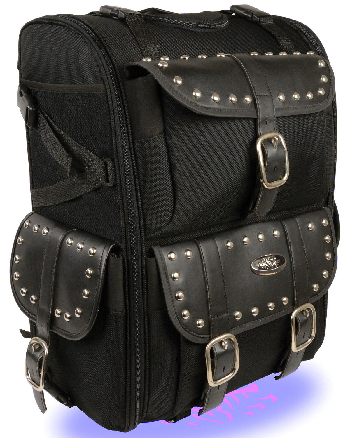 Milwaukee Leather Extra Large Two Piece Studded Nylon Touring Pack