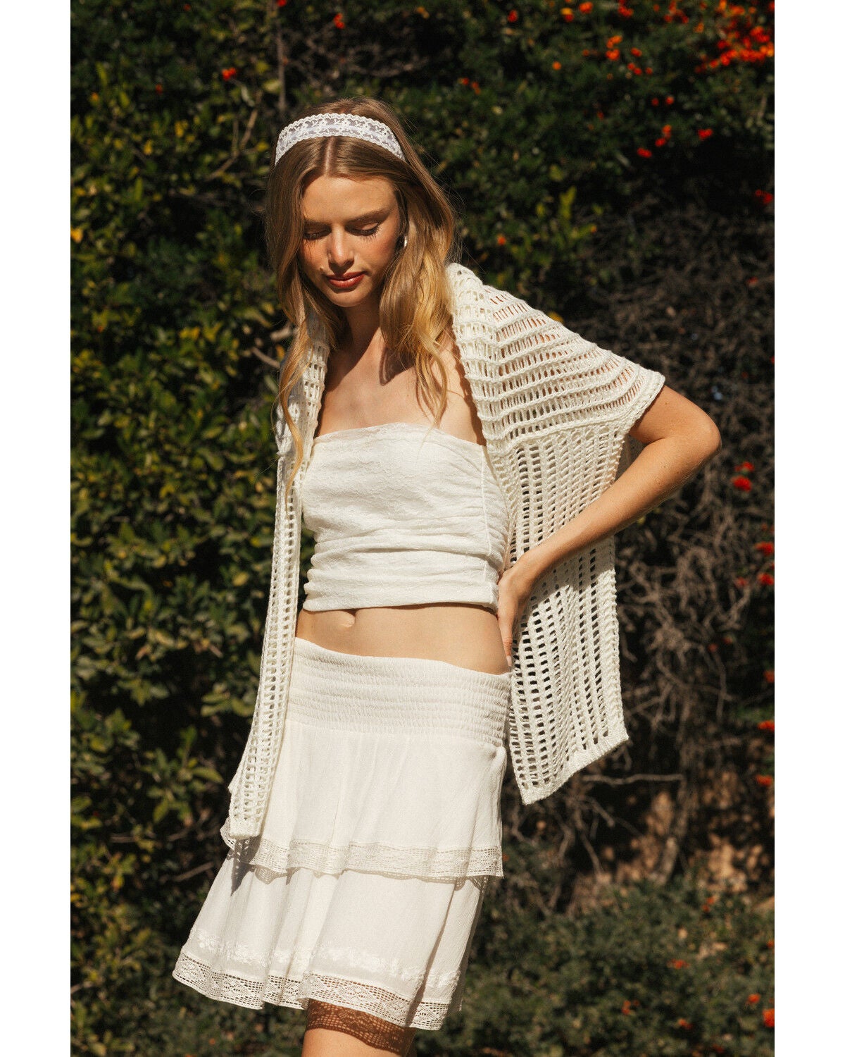 Women's Cleo + Wolf Lace Strapless Shirt