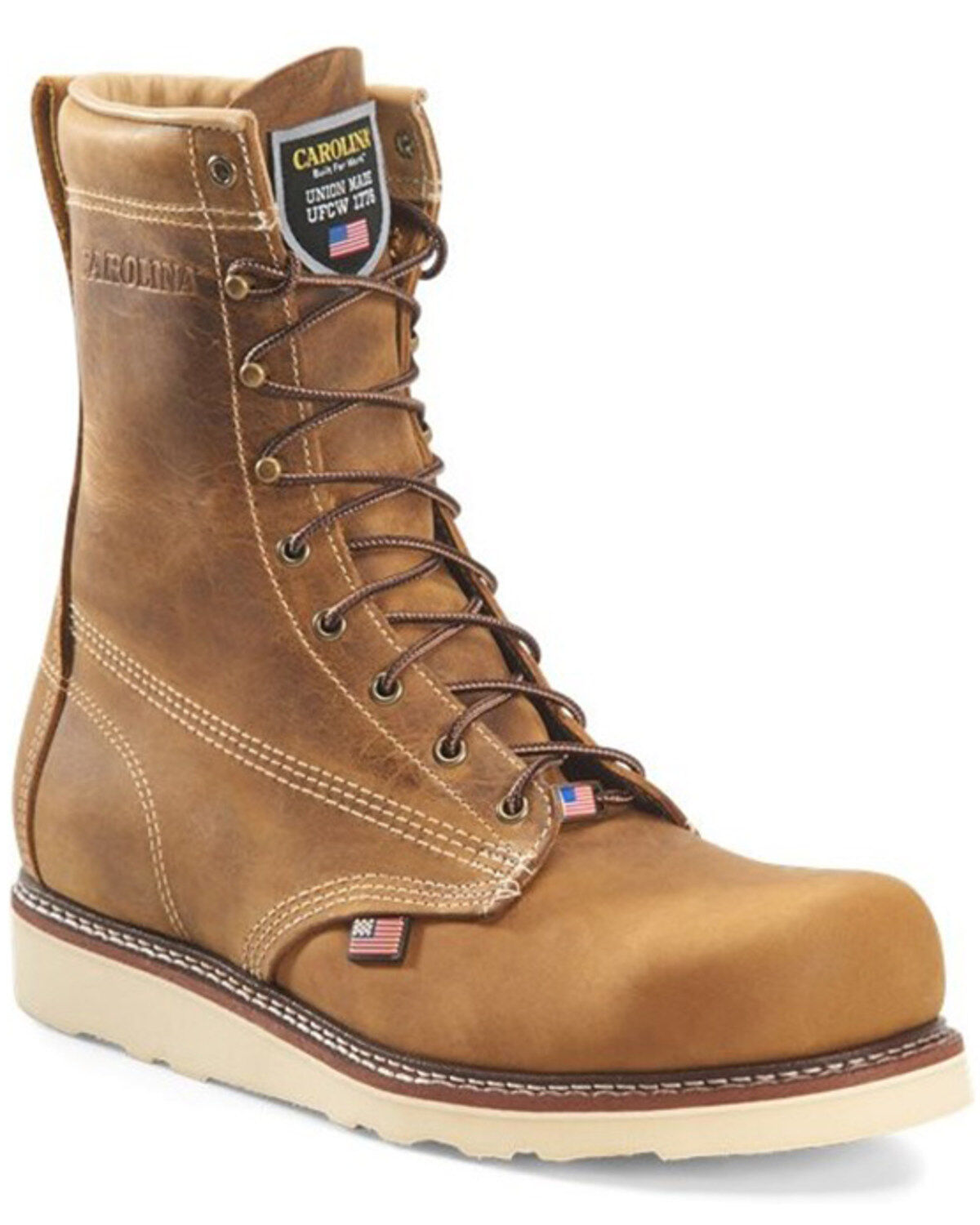 Men's Carolina 8" AMP USA Lace-Up Work Boots - Steel Toe