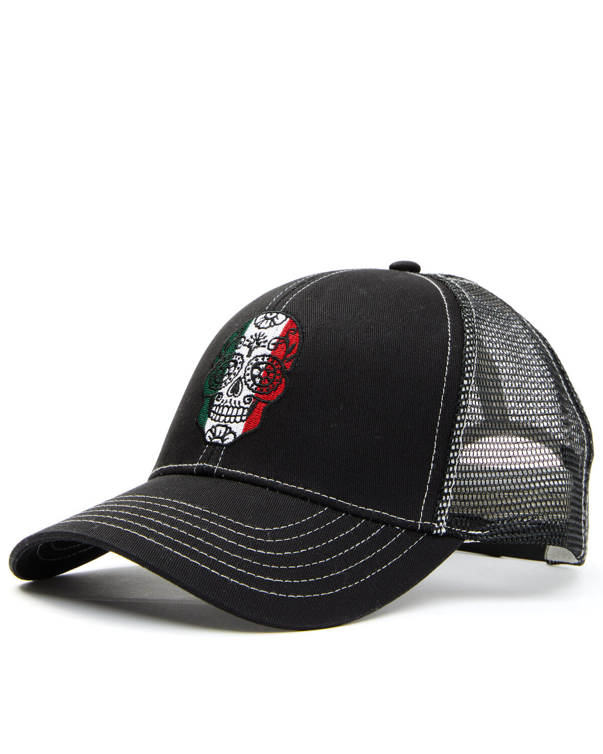 Men's Cody James Mexico Flag Sugar Skull Embroidered Ball Cap