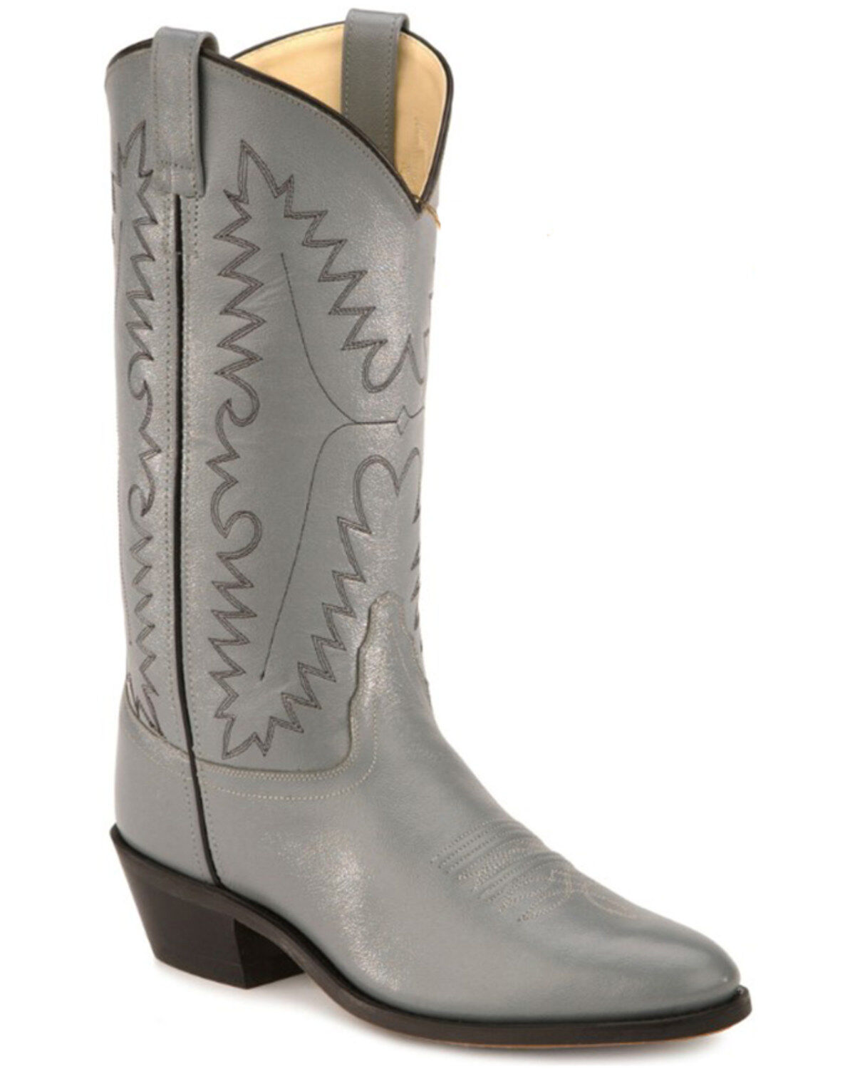 Men's Old West Smooth Leather Western Boots - Round Toe
