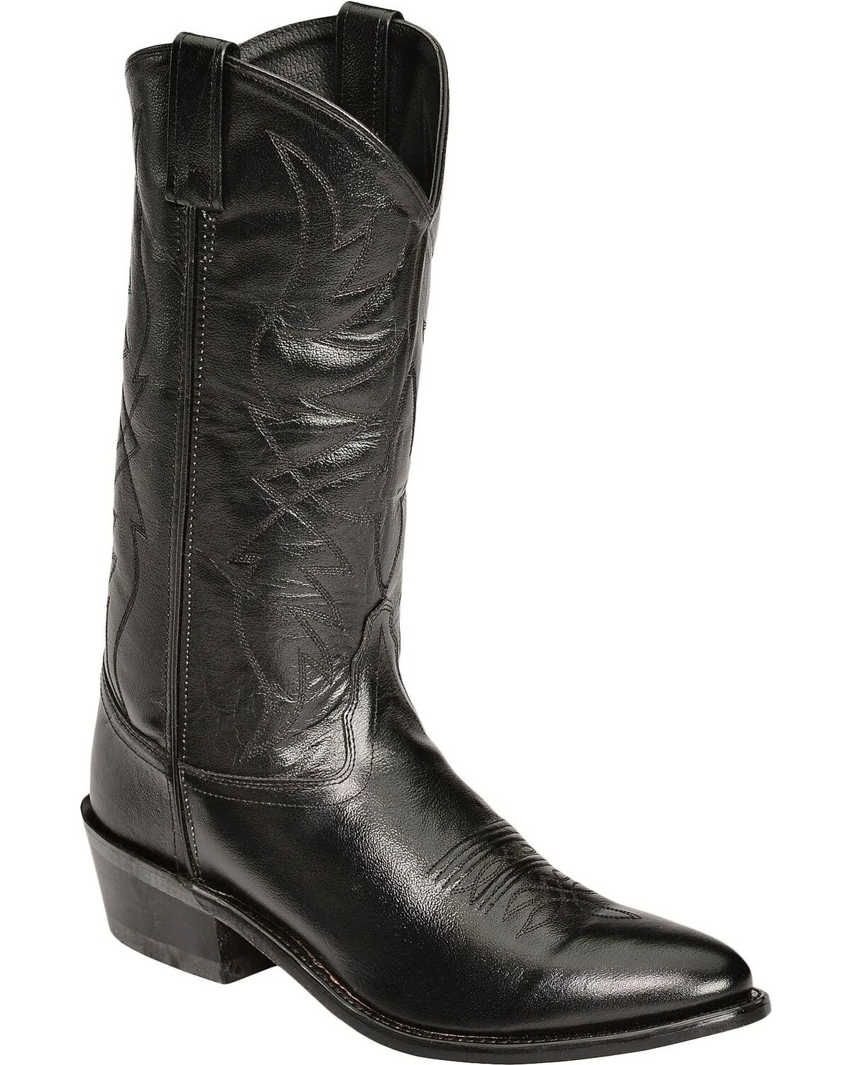 Men's Old West Smooth Leather Western Boots - Round Toe