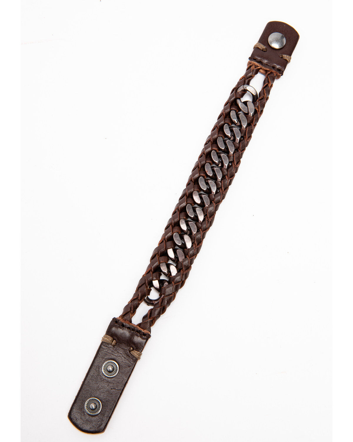 Men's Moonshine Spirit Metal Inlay Narrow Leather Cuff