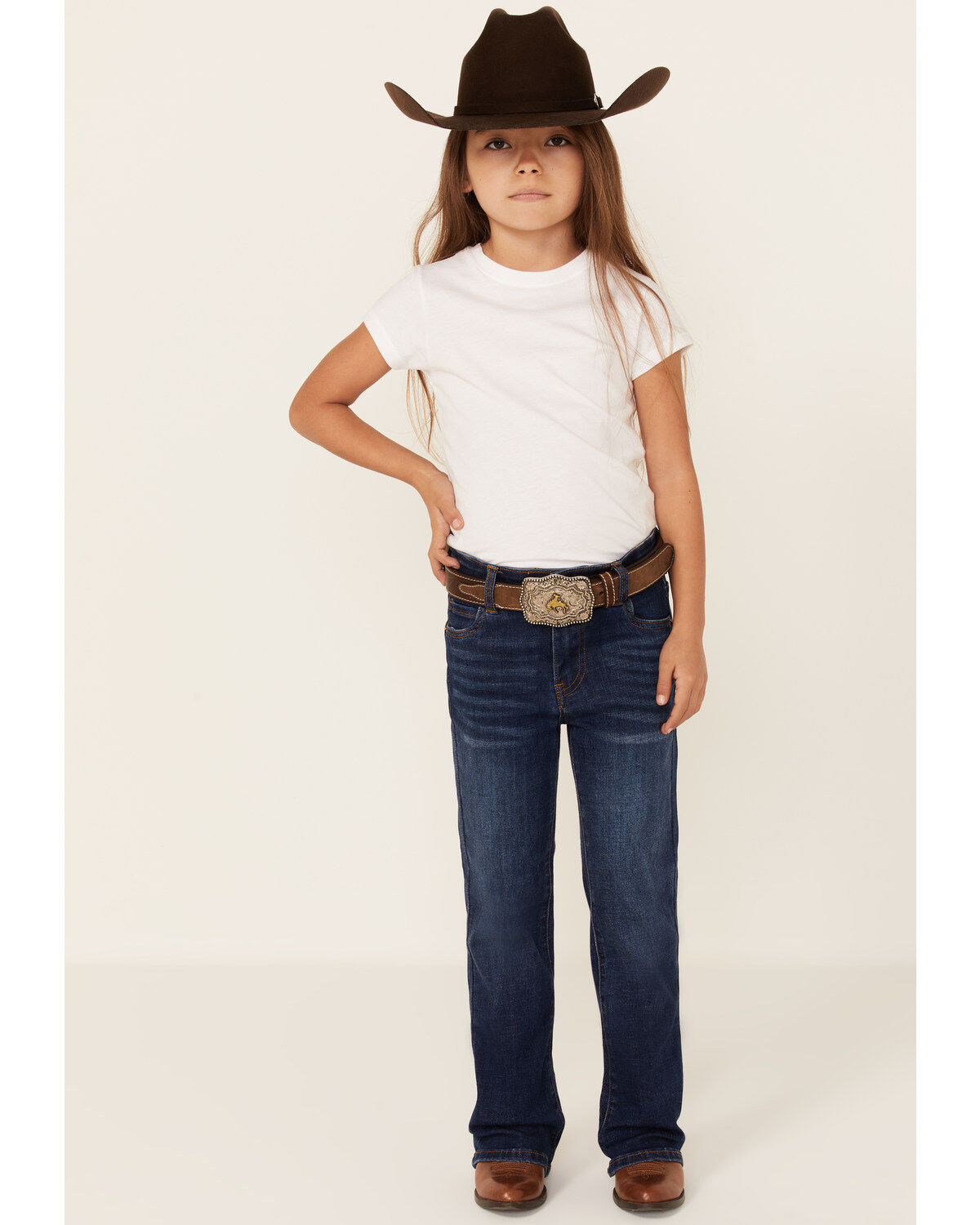 Girls' Ranch Dress'n Howdy Medium Wash Mid Rise Bootcut Jeans