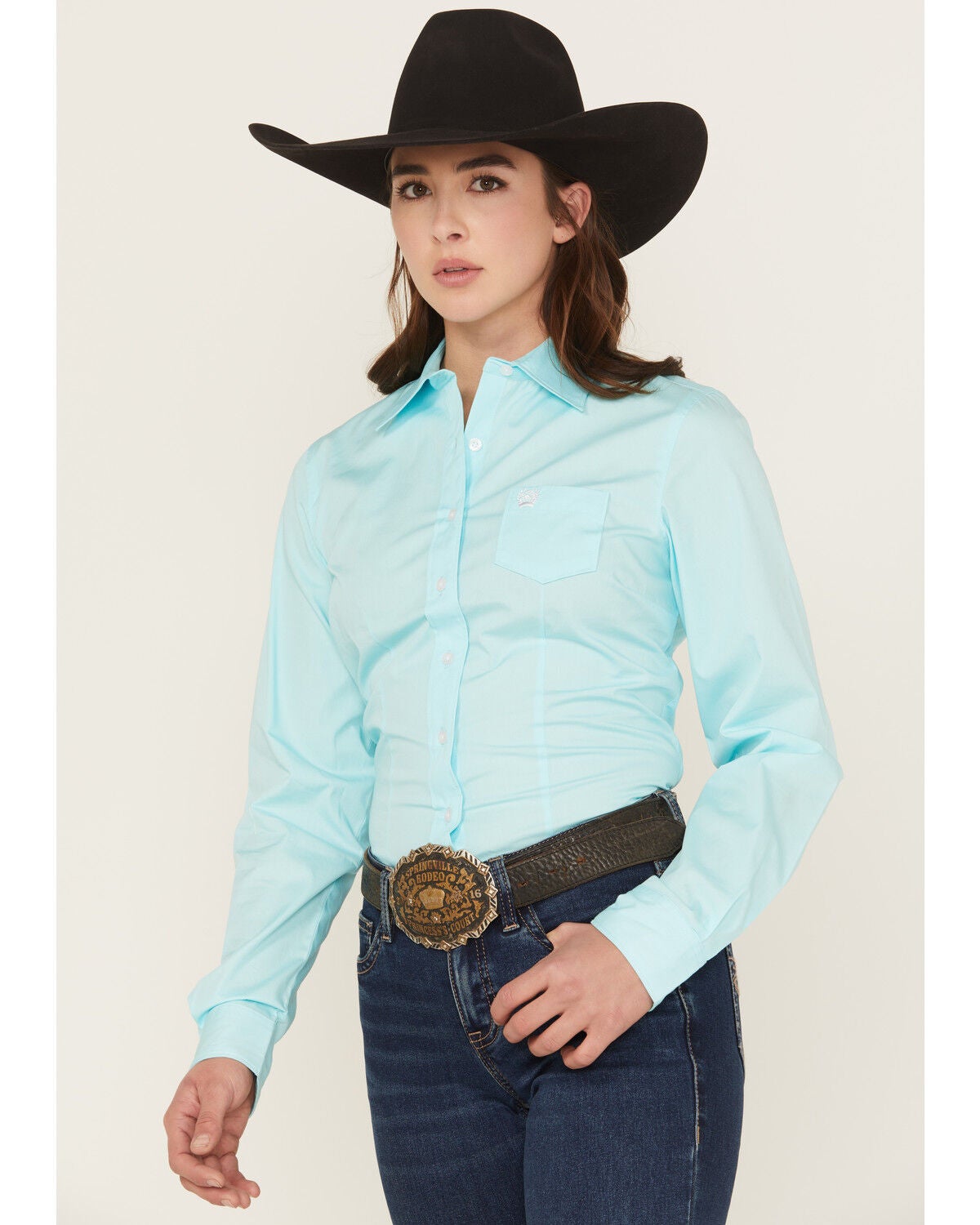 Women's Cinch Solid Long Sleeve Button-Down Western Shirt