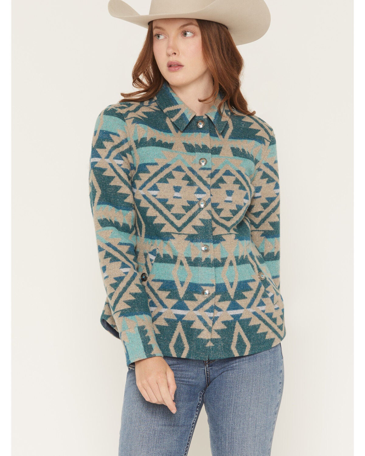 Women's Shyanne Southwestern Snap Blanket Shacket