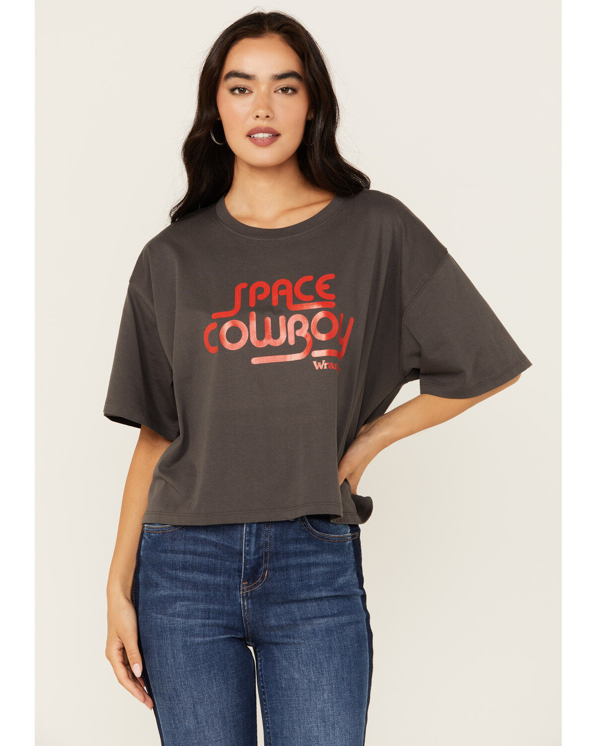 Women's Wrangler Space Cowboy Boxy Cropped Graphic Tee
