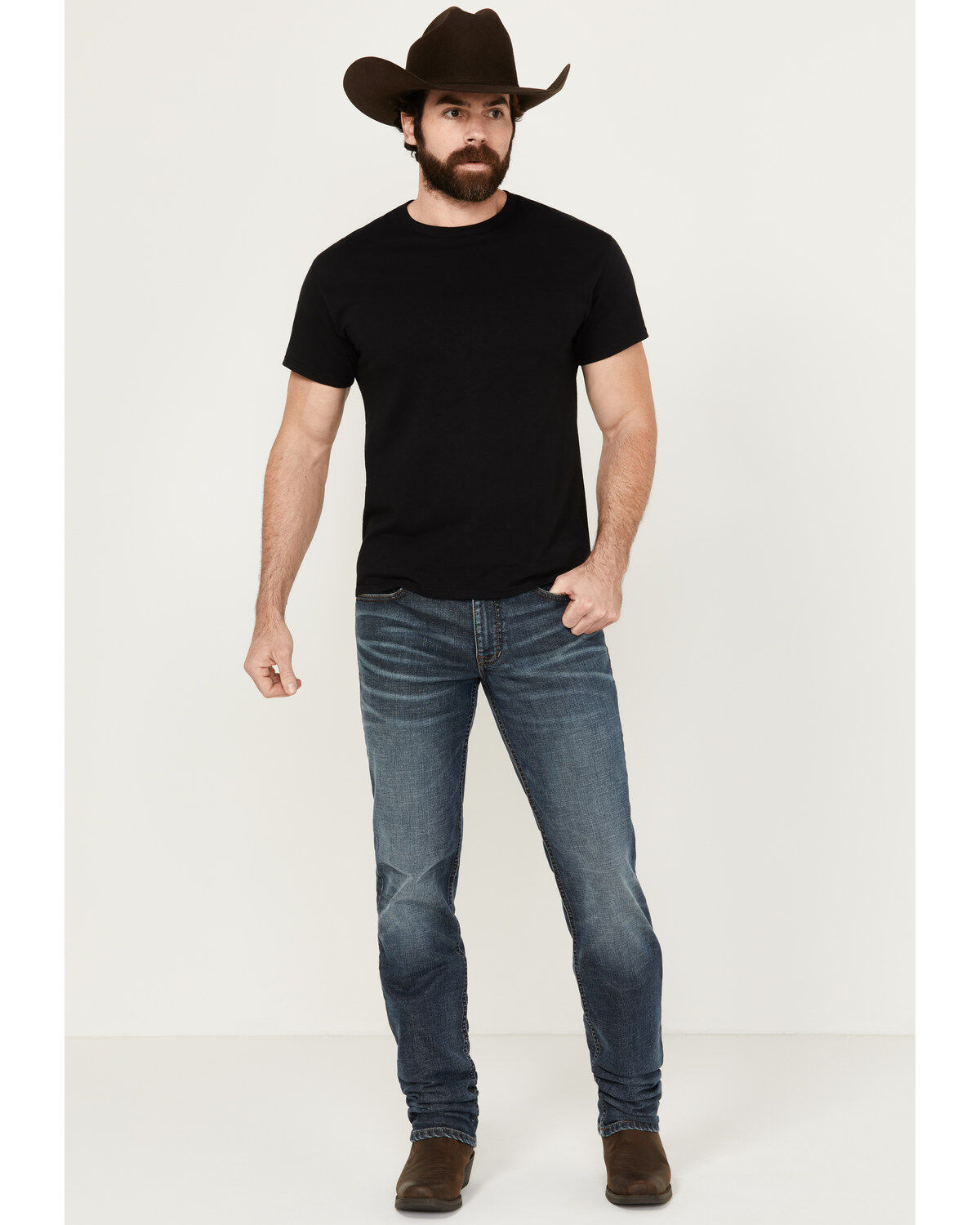 Men's Moonshine Spirit Dark Wash Unaged Whiskey Slim Stretch Denim Jea