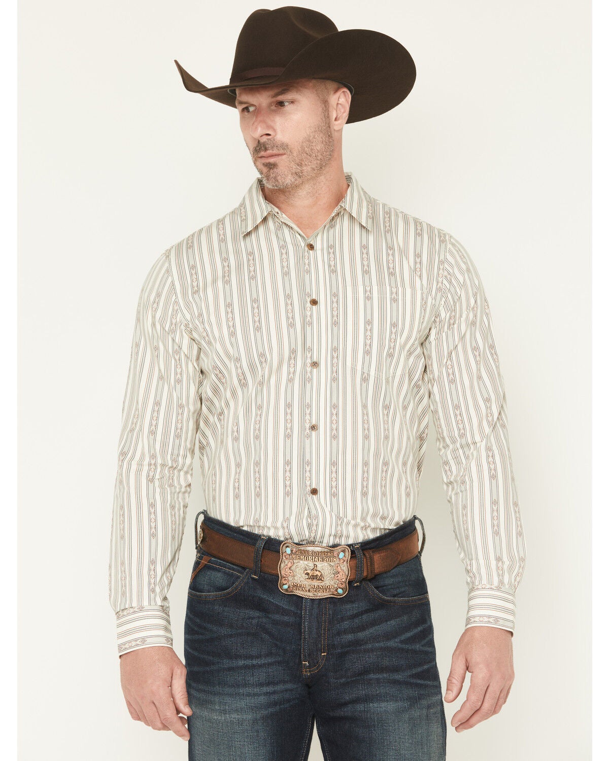 Men's Gibson Trading Co Tiki Boat Southwestern Striped Print Long Slee