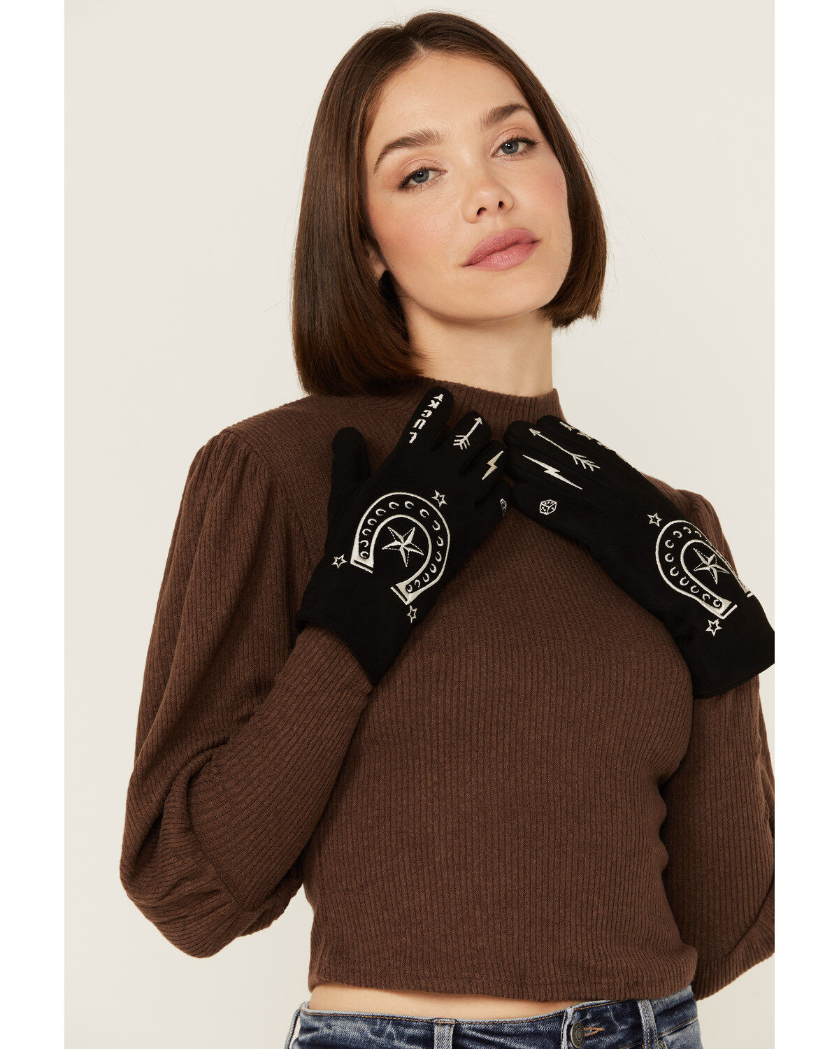 Women's Idyllwind Comet Black Microsuede Gloves
