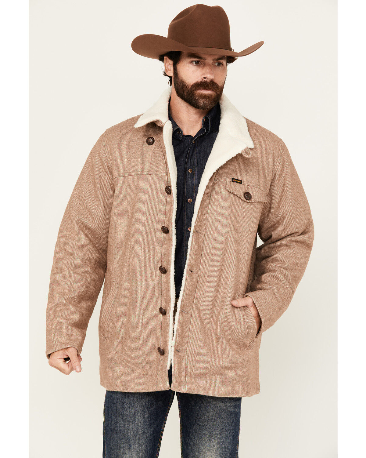 Men's Wrangler Sherpa Lined Button-Front Coat