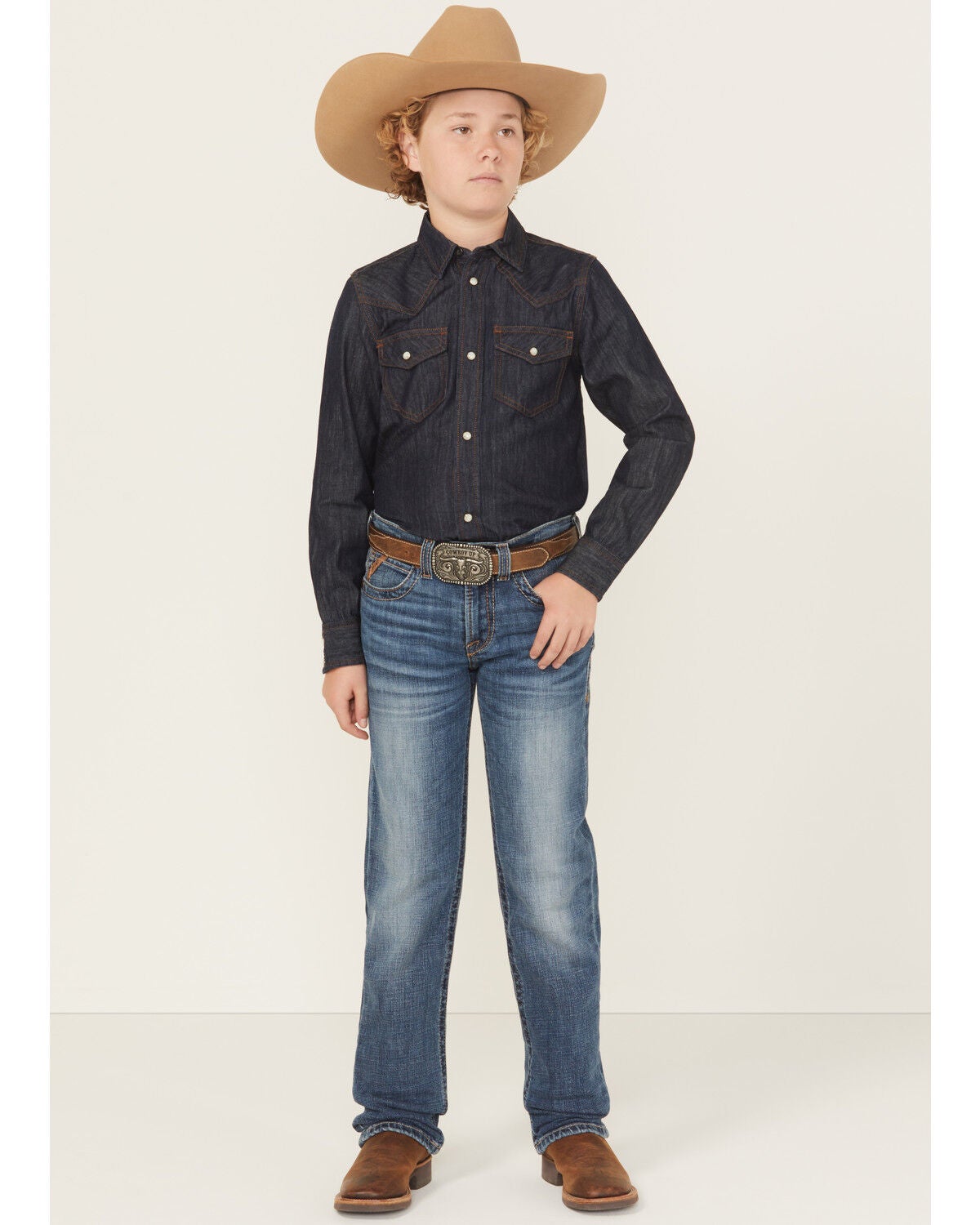 Boys' Ariat B5 Bennet Dark Wash Slim Straight Stretch Denim Jeans