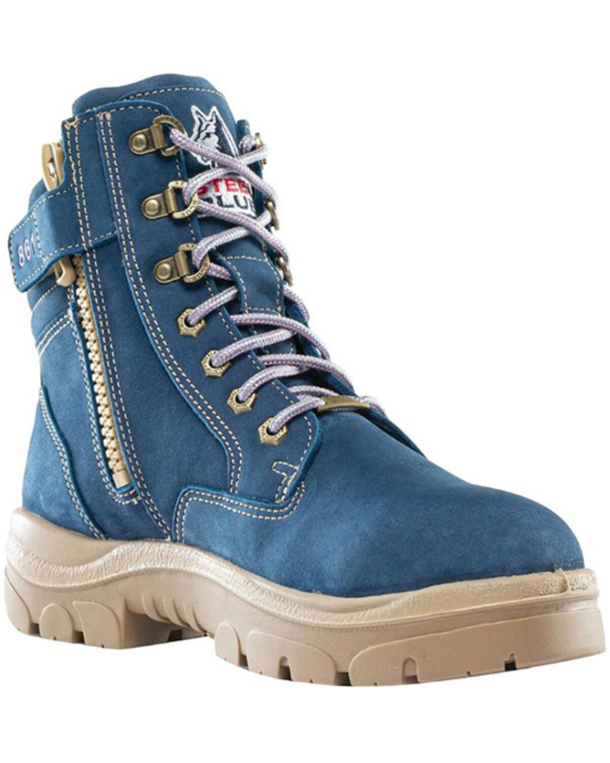 Women's Steel Blue Southern Cross Zip Work Boots - Steel Toe