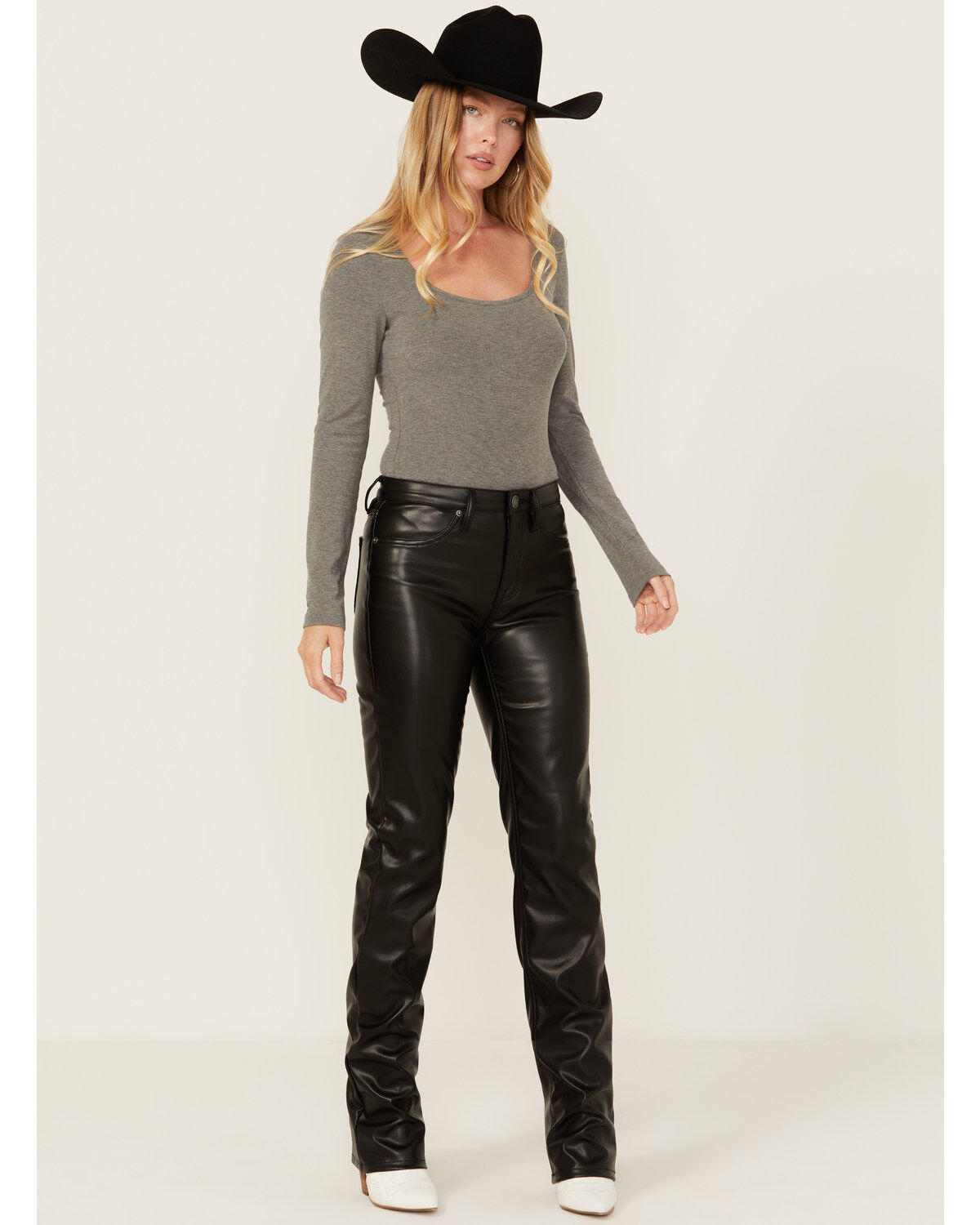 Women's Rock & Roll Denim High Rise Faux Leather Bargain Modest Bootcu
