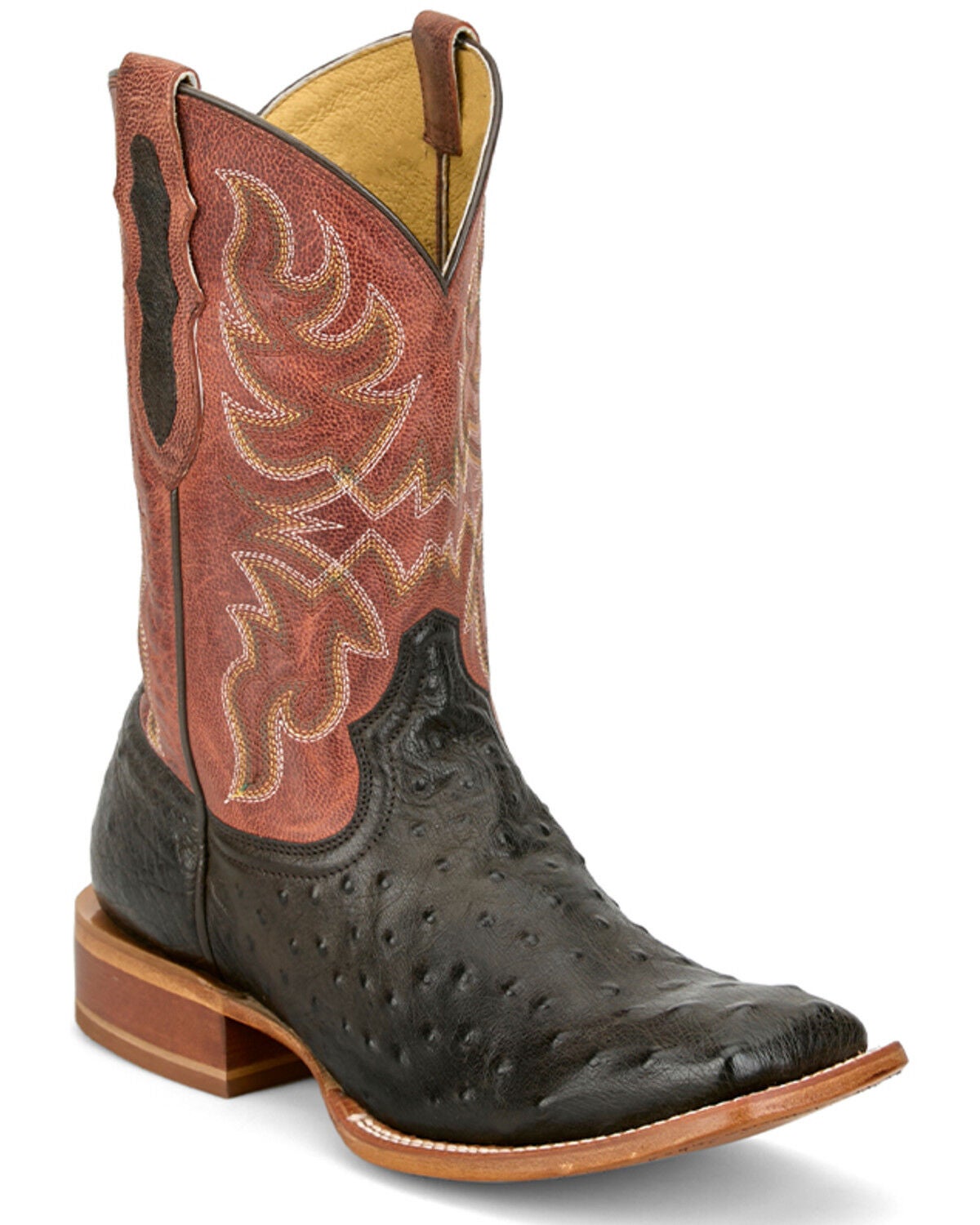 Men's Tony Lama Blaine Exotic Ostrich Western Boots - Broad Square Toe