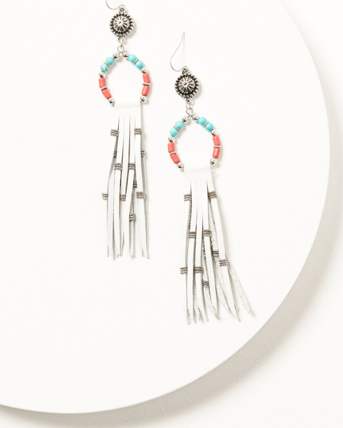 Women's Cowgirl Confetti Beaded Fringe Brave Spirit Earrings