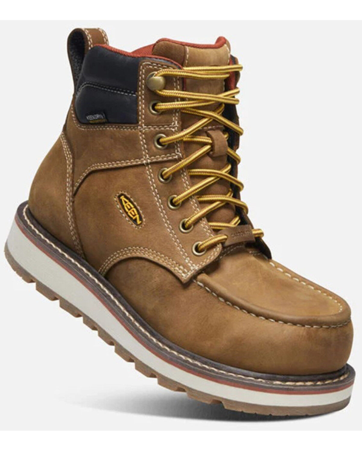 Women's Keen Cincinnati 6" Lace-Up Waterproof Wedge Work Boots - Carbo