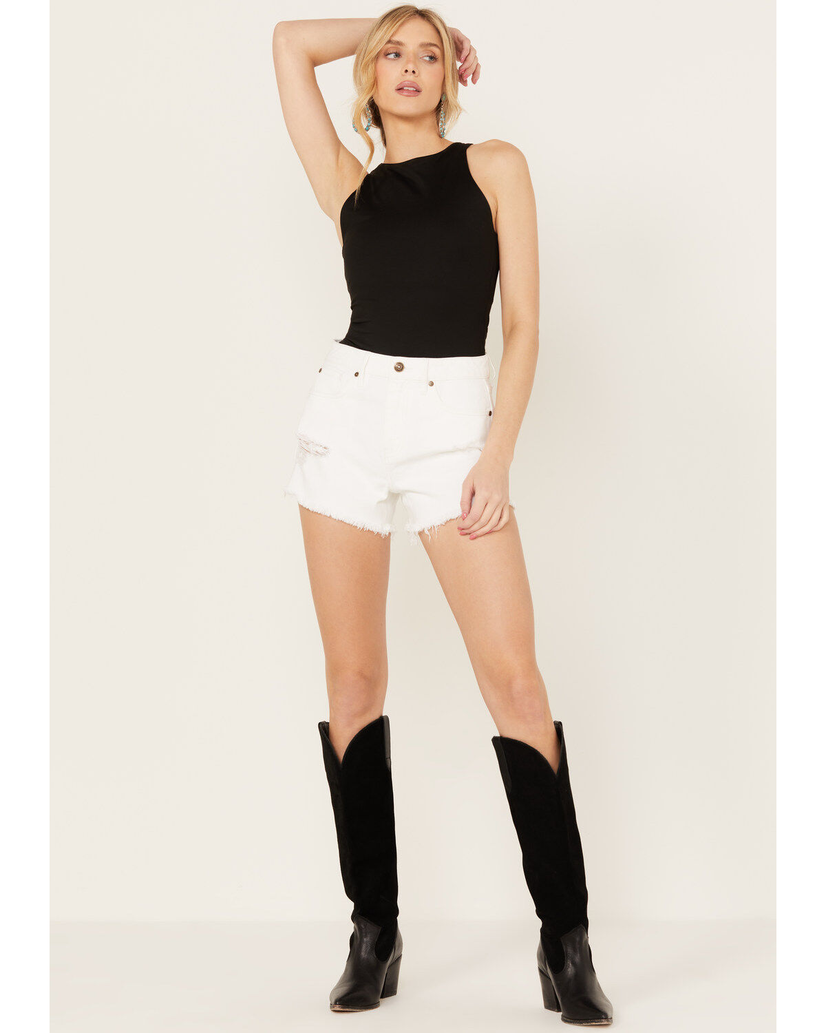Women's Cleo + Wolf High Rise Distressed Shorts
