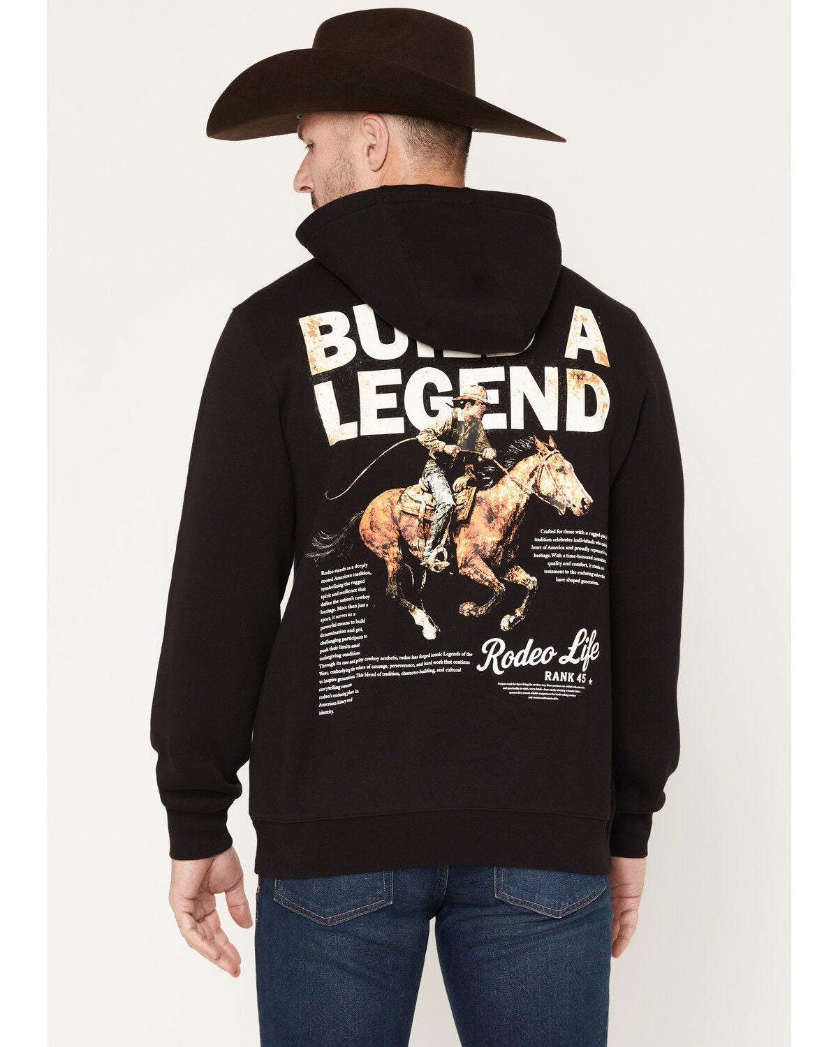 Men's RANK 45 Build A Legend Logo Graphic Hooded Sweatshirt
