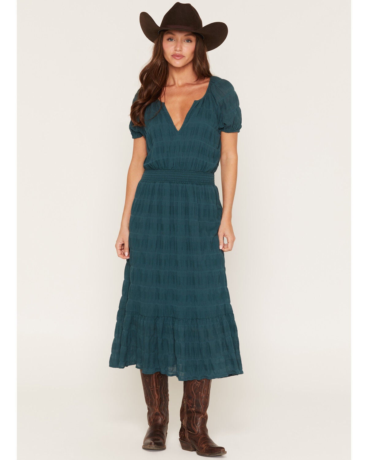 Women's Lovestitch Solid Short Sleeve Midi Dress