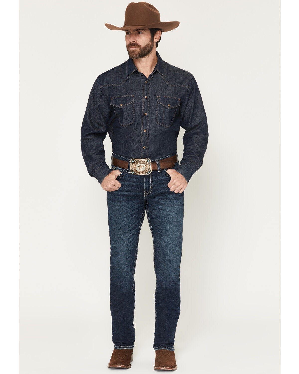 Men's Ariat M8 Hillcrest Matthew Dark Wash Modern Slim Straight Stretc