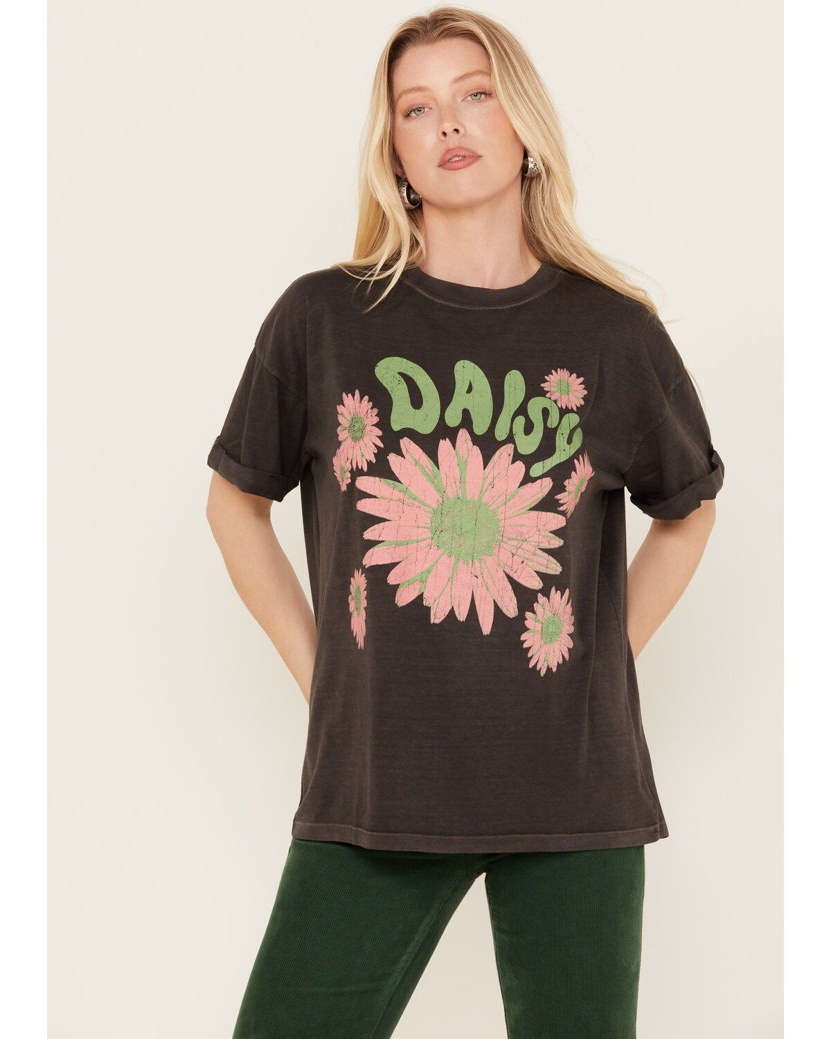 Women's Girl Dangerous Daisy Floral Boyfriend Graphic Tee