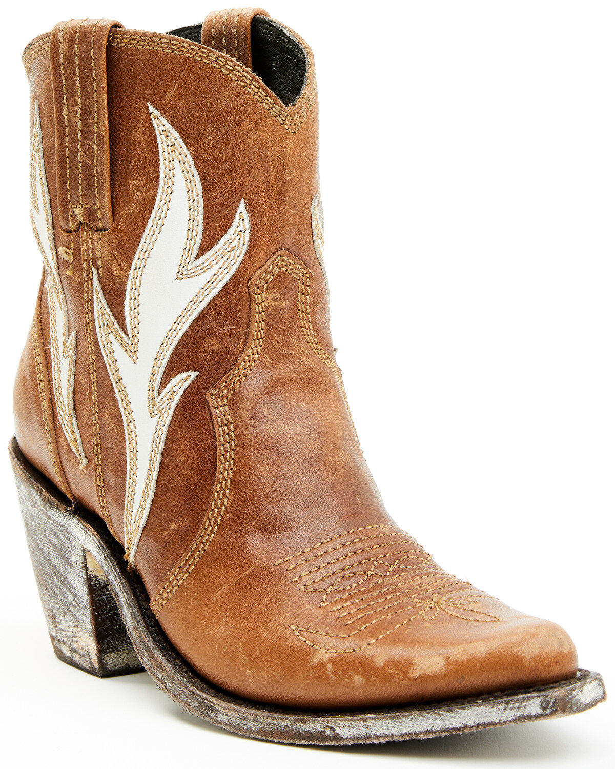 Women's Liberty Black Evan Flame Western Booties - Snip Toe