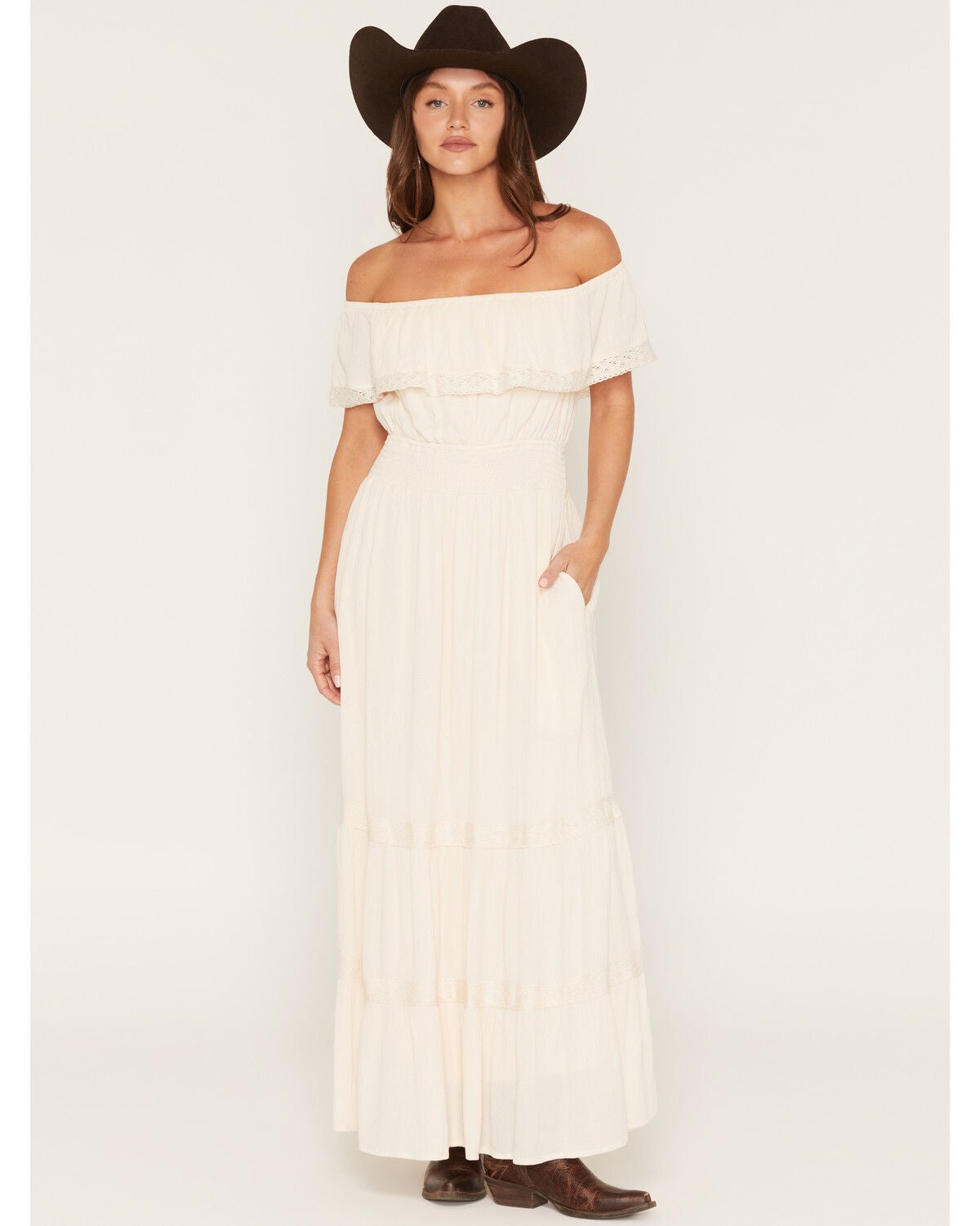 Women's Lovestitch Lace Off The Shoulder Maxi Dress